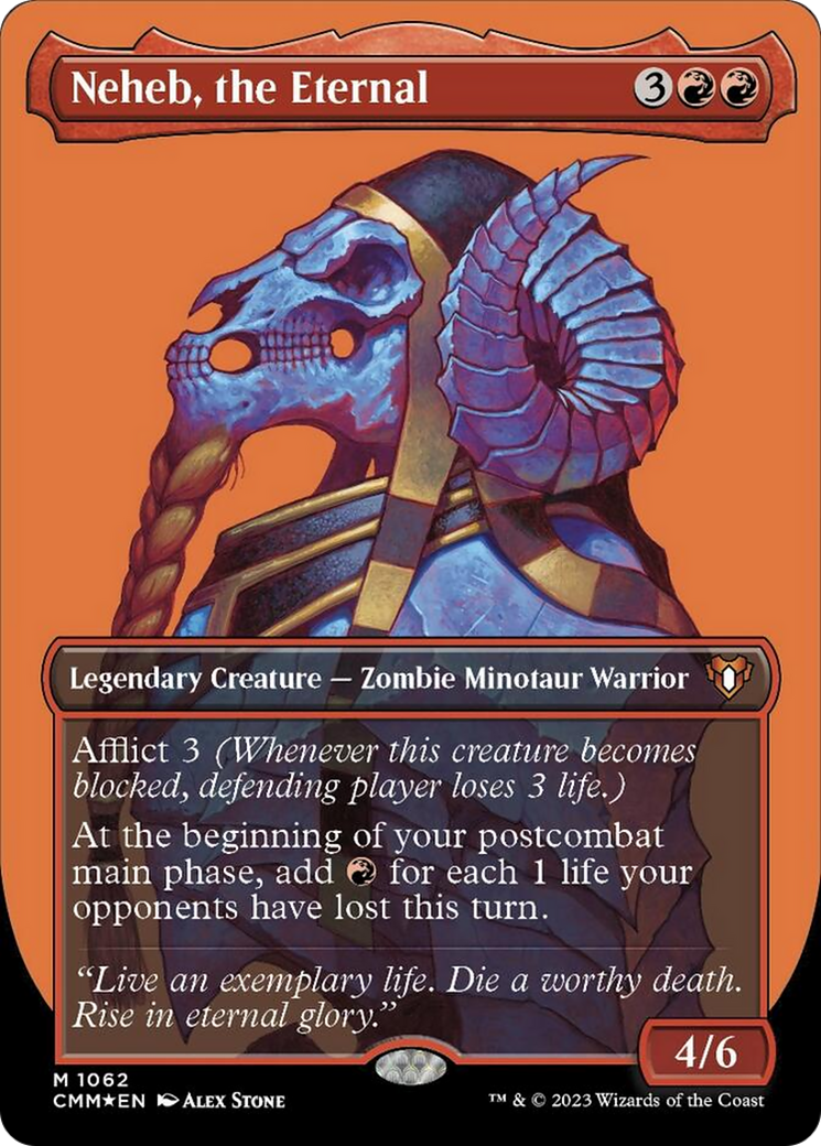 Neheb, the Eternal (Borderless Textured Foil Frame Break) [Commander Masters] | Dragon's Lair Comics and Fantasy Houston TX