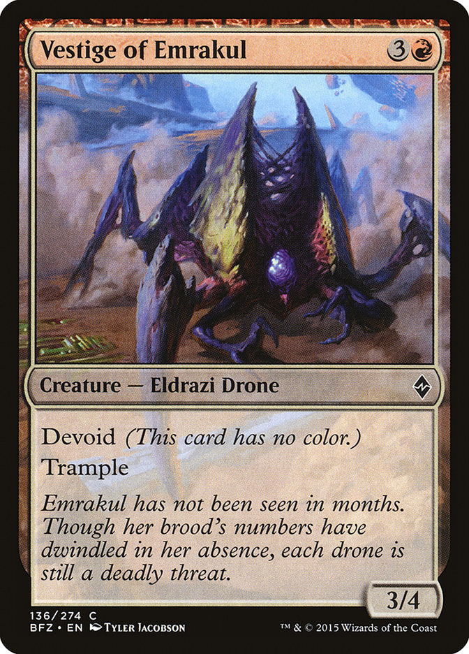 Vestige of Emrakul [Battle for Zendikar] | Dragon's Lair Comics and Fantasy Houston TX