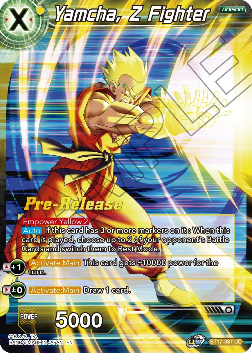 Yamcha, Z Fighter (BT17-087) [Ultimate Squad Prerelease Promos] | Dragon's Lair Comics and Fantasy Houston TX