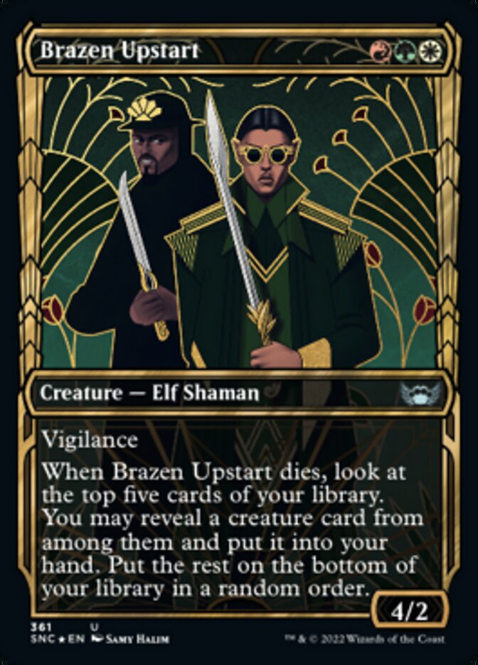 Brazen Upstart (Showcase Golden Age Gilded Foil) [Streets of New Capenna] | Dragon's Lair Comics and Fantasy Houston TX