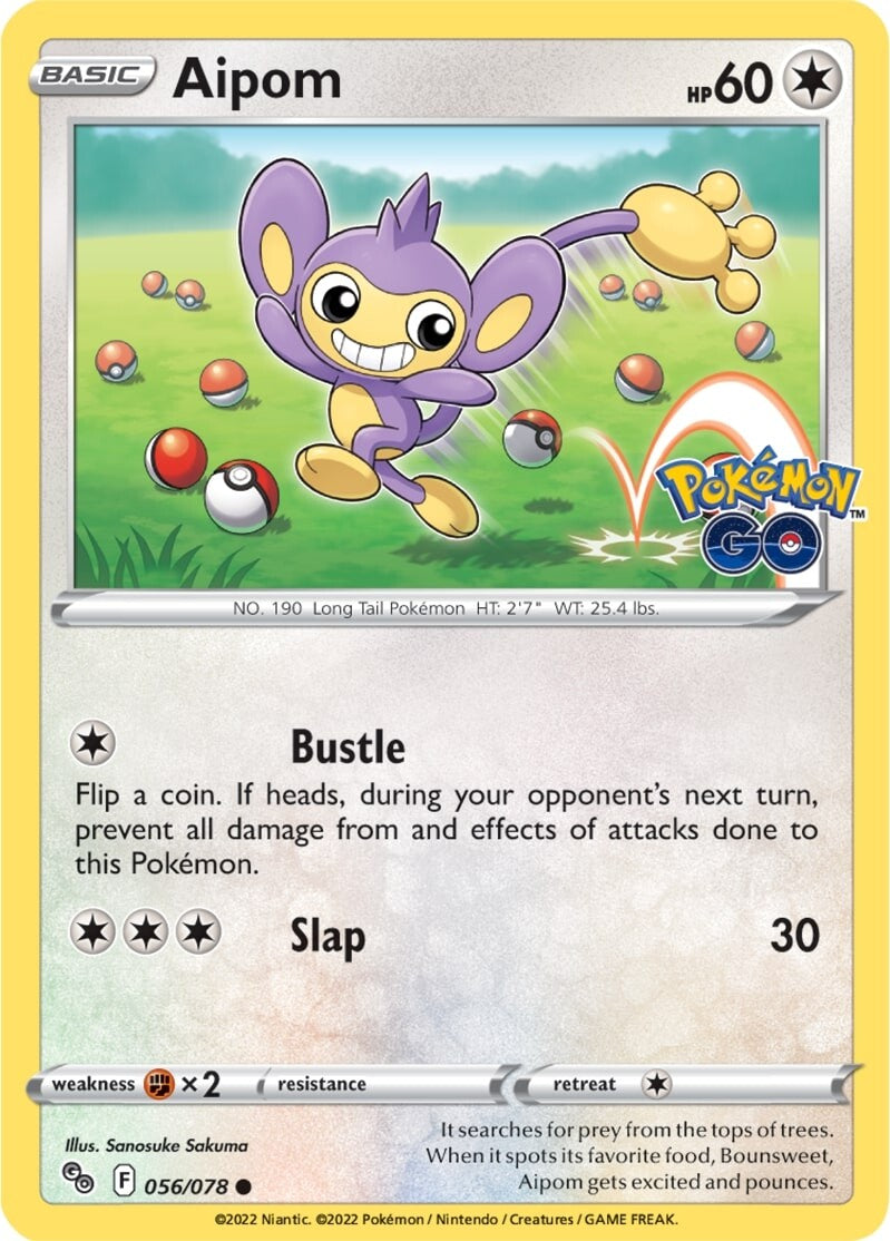 Aipom (056/078) [Pokémon GO] | Dragon's Lair Comics and Fantasy Houston TX