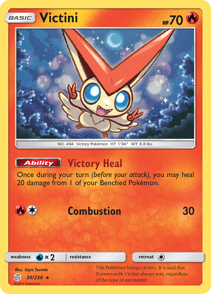 Victini (30/236) [Sun & Moon: Cosmic Eclipse] | Dragon's Lair Comics and Fantasy Houston TX