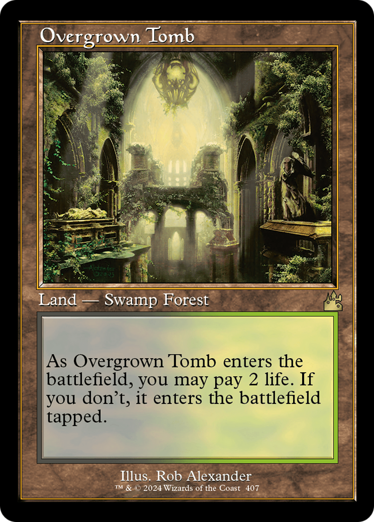Overgrown Tomb (Retro) [Ravnica Remastered] | Dragon's Lair Comics and Fantasy Houston TX