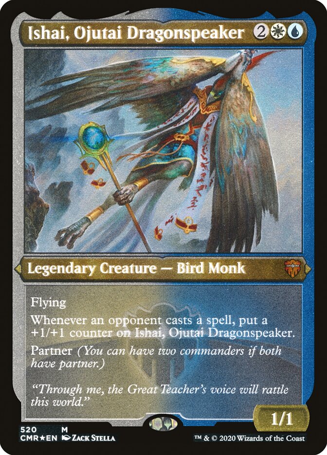 Ishai, Ojutai Dragonspeaker (Etched) [Commander Legends] | Dragon's Lair Comics and Fantasy Houston TX