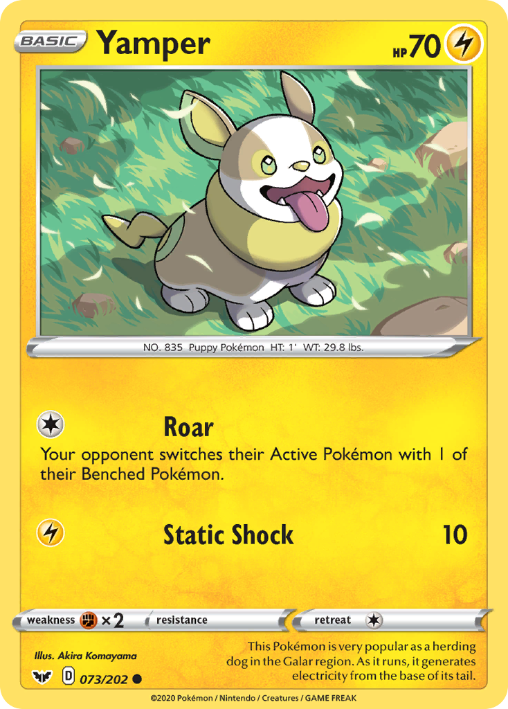 Yamper (073/202) [Sword & Shield: Base Set] | Dragon's Lair Comics and Fantasy Houston TX