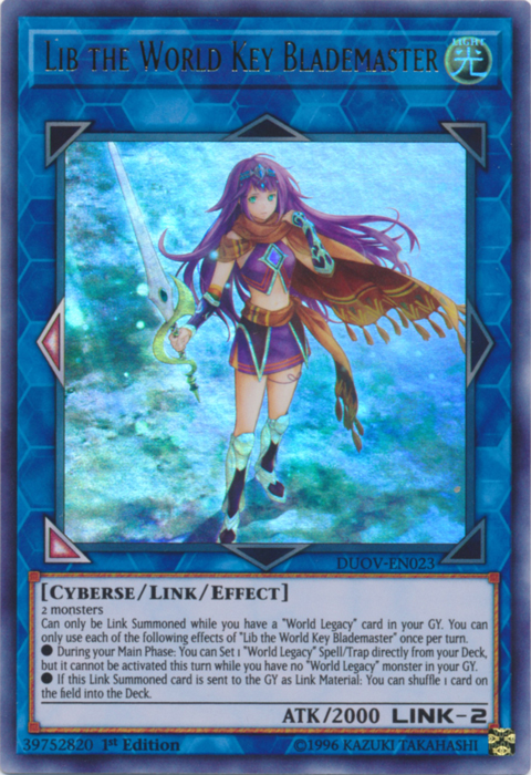 Lib the World Key Blademaster [DUOV-EN023] Ultra Rare | Dragon's Lair Comics and Fantasy Houston TX