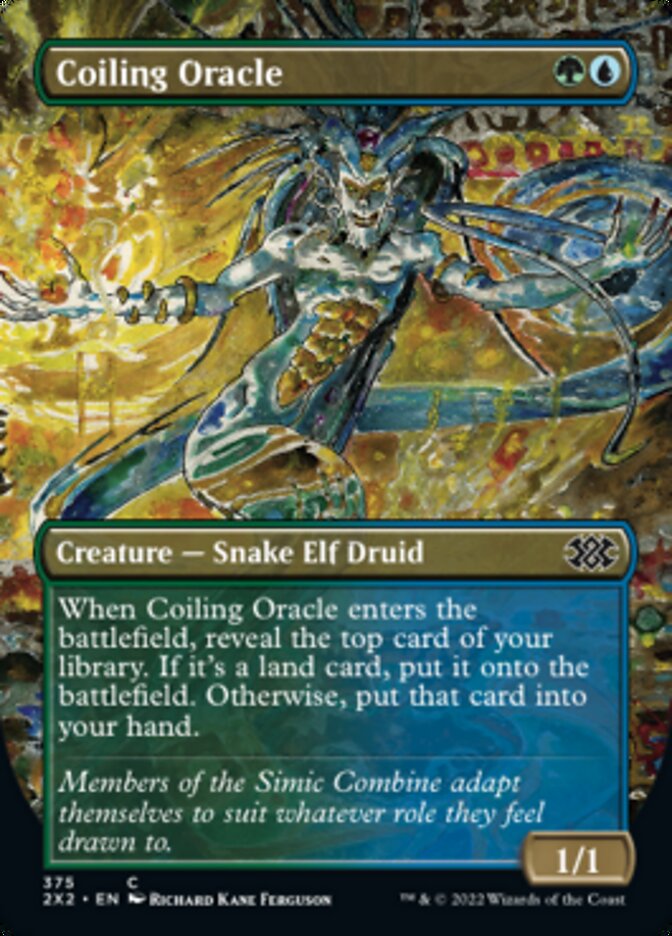 Coiling Oracle (Borderless Alternate Art) [Double Masters 2022] | Dragon's Lair Comics and Fantasy Houston TX