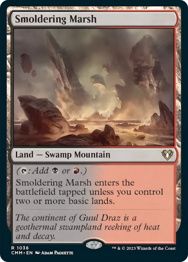 Smoldering Marsh [Commander Masters] | Dragon's Lair Comics and Fantasy Houston TX