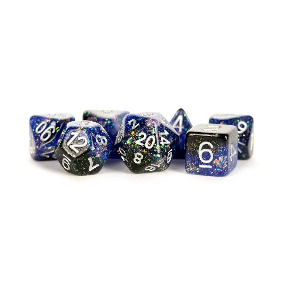 Poly 7 Dice Set: Eternal Blue/Black | Dragon's Lair Comics and Fantasy Houston TX