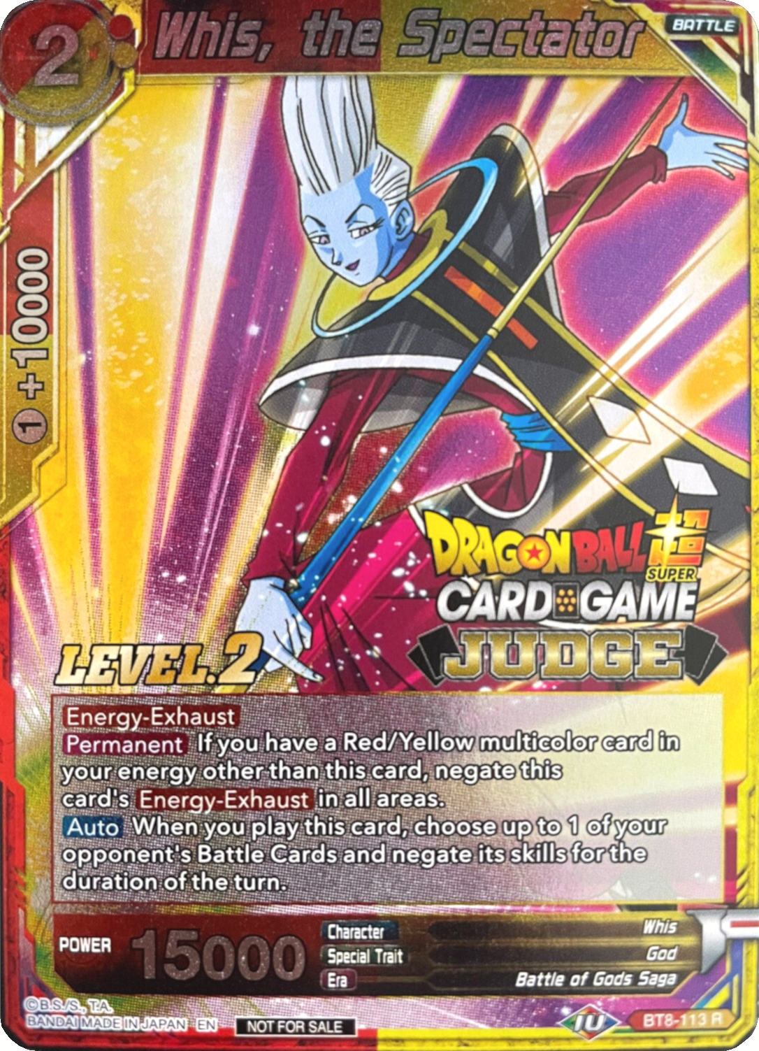 Whis, the Spectator (Level 2) (BT8-113) [Judge Promotion Cards] | Dragon's Lair Comics and Fantasy Houston TX