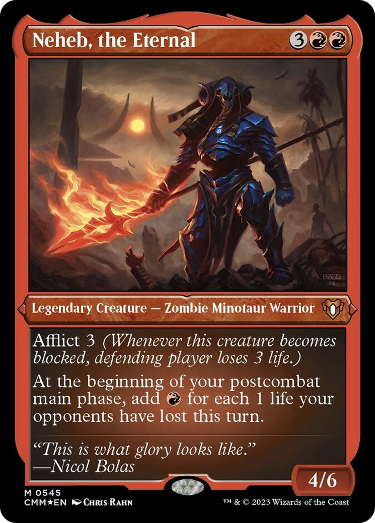 Neheb, the Eternal (Foil Etched) [Commander Masters] | Dragon's Lair Comics and Fantasy Houston TX