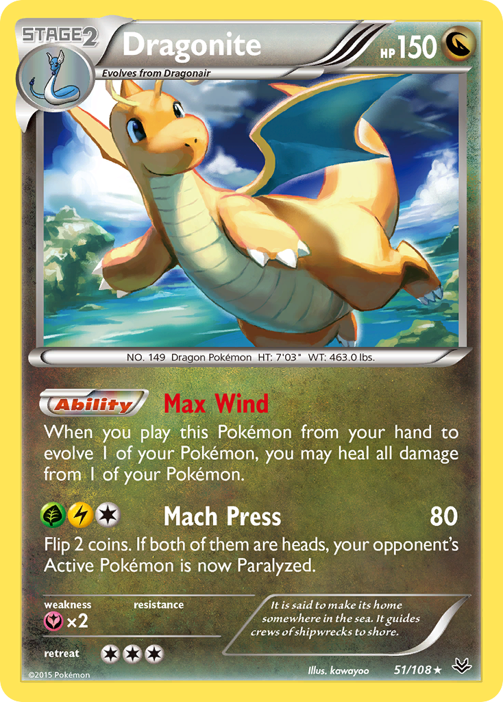 Dragonite (51/108) [XY: Roaring Skies] | Dragon's Lair Comics and Fantasy Houston TX
