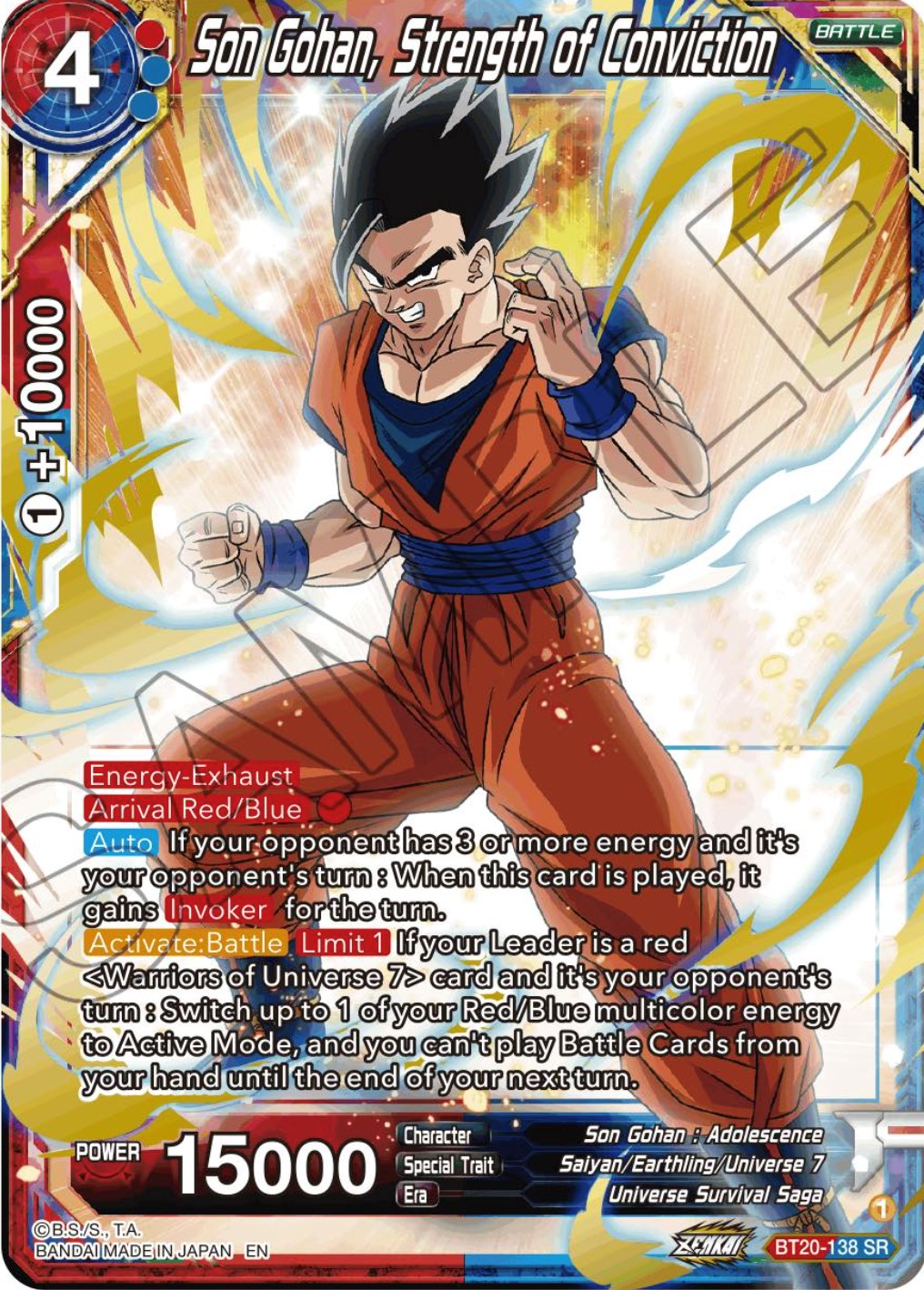 Son Gohan, Strength of Conviction (BT20-138) [Power Absorbed] | Dragon's Lair Comics and Fantasy Houston TX