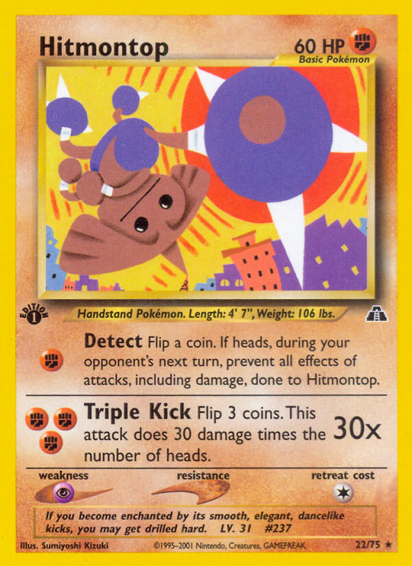 Hitmontop (22/75) [Neo Discovery 1st Edition] | Dragon's Lair Comics and Fantasy Houston TX