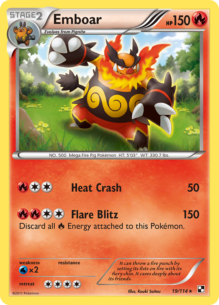 Emboar (19/114) [Black & White: Base Set] | Dragon's Lair Comics and Fantasy Houston TX