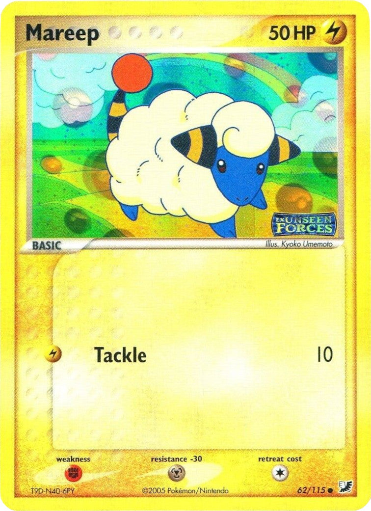 Mareep (62/115) (Stamped) [EX: Unseen Forces] | Dragon's Lair Comics and Fantasy Houston TX