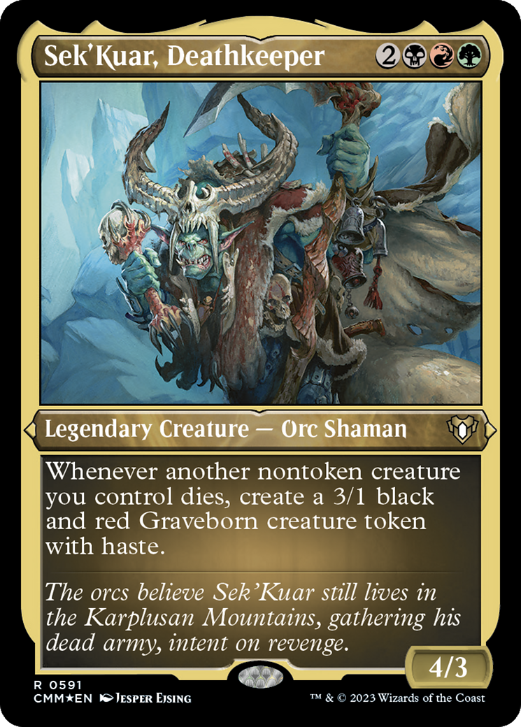 Sek'Kuar, Deathkeeper (Foil Etched) [Commander Masters] | Dragon's Lair Comics and Fantasy Houston TX