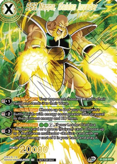 SS3 Nappa, Golden Invader (Gold Stamped) (P-339) [Saiyan Showdown Prerelease Promos] | Dragon's Lair Comics and Fantasy Houston TX
