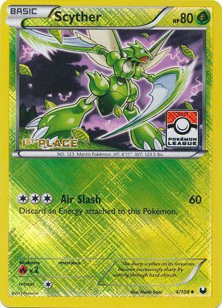 Scyther (4/108) (League Promo 1st Place) [Black & White: Dark Explorers] | Dragon's Lair Comics and Fantasy Houston TX