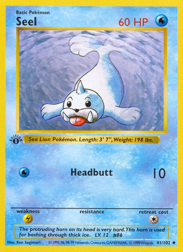Seel (41/102) (Shadowless) [Base Set 1st Edition] | Dragon's Lair Comics and Fantasy Houston TX
