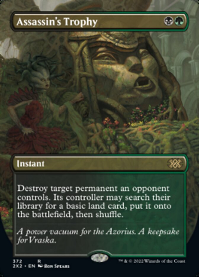 Assassin's Trophy (Borderless Alternate Art) [Double Masters 2022] | Dragon's Lair Comics and Fantasy Houston TX
