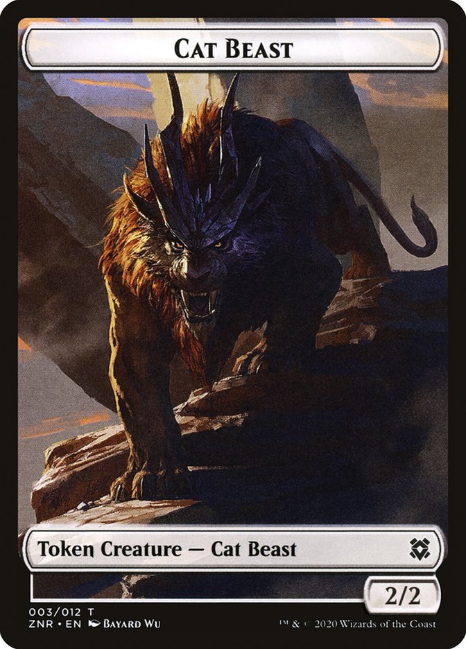 Cat Beast Token [Zendikar Rising Tokens] | Dragon's Lair Comics and Fantasy Houston TX