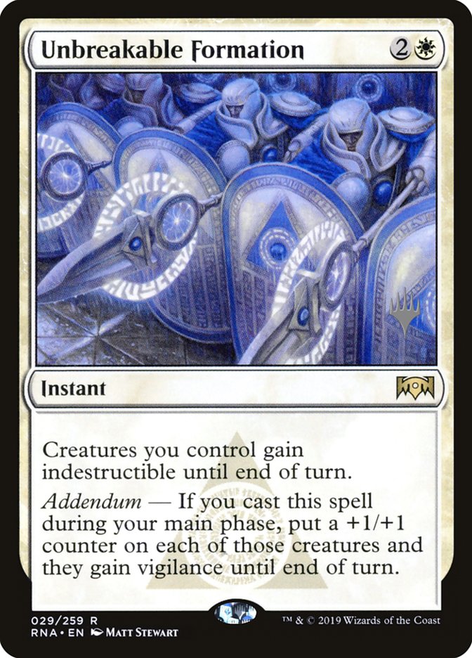 Unbreakable Formation (Promo Pack) [Ravnica Allegiance Promos] | Dragon's Lair Comics and Fantasy Houston TX