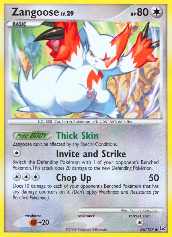 Zangoose (66/127) [Platinum: Base Set] | Dragon's Lair Comics and Fantasy Houston TX