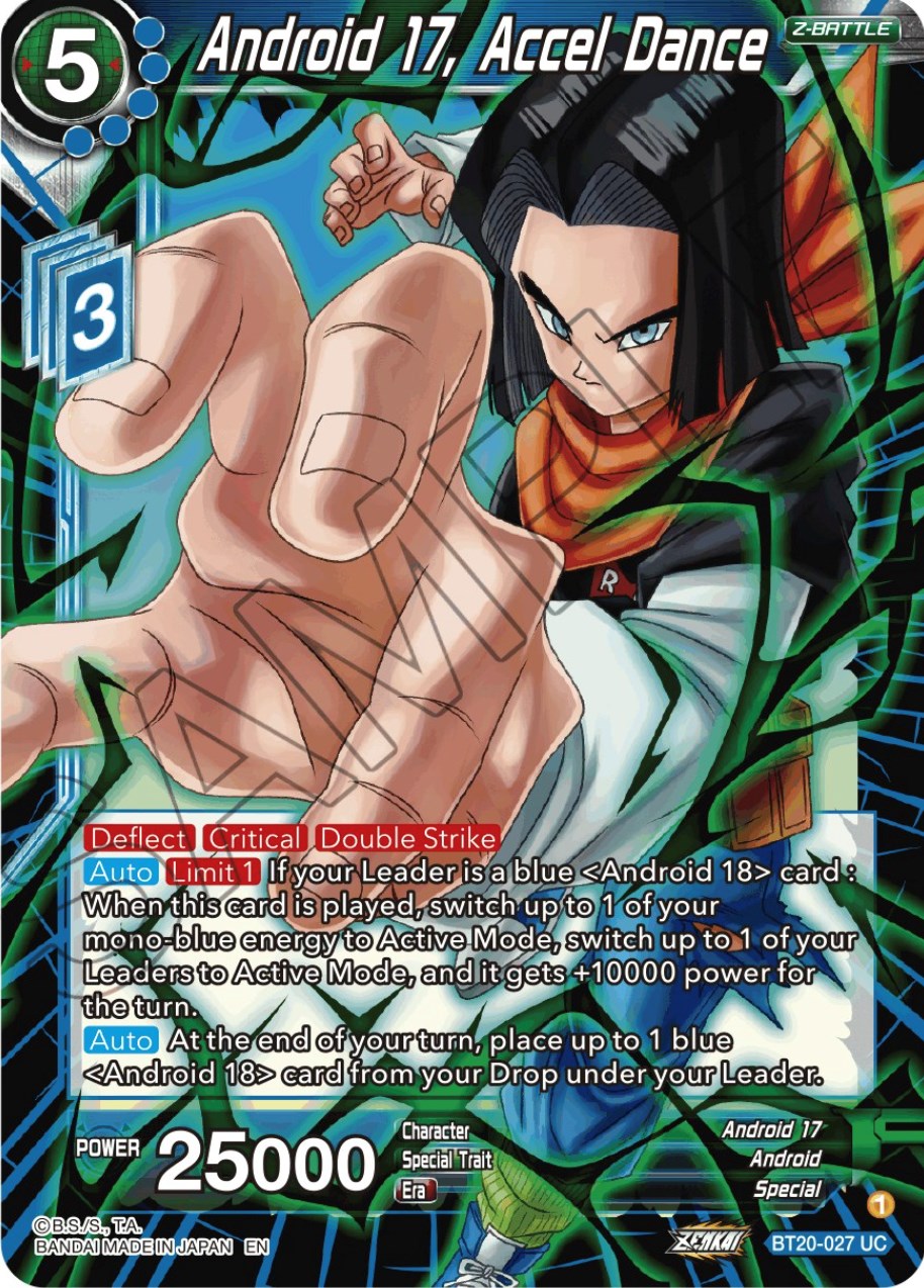 Android 17, Accel Dance (BT20-027) [Power Absorbed] | Dragon's Lair Comics and Fantasy Houston TX