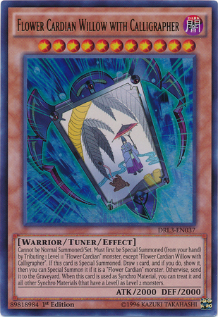 Flower Cardian Willow with Calligrapher [DRL3-EN037] Ultra Rare | Dragon's Lair Comics and Fantasy Houston TX