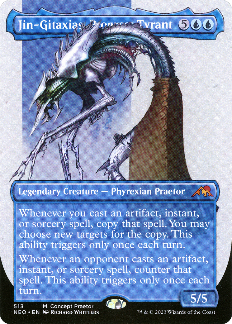 Jin-Gitaxias, Progress Tyrant (Borderless Concept Praetors) [Phyrexia: All Will Be One] | Dragon's Lair Comics and Fantasy Houston TX