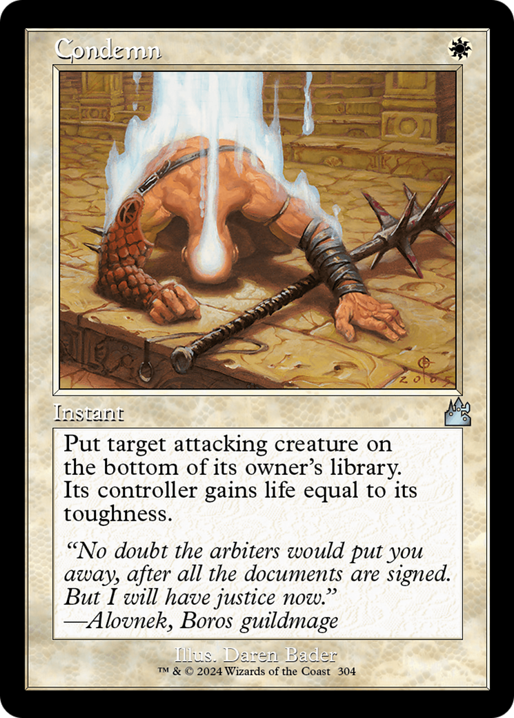 Condemn (Retro Frame) [Ravnica Remastered] | Dragon's Lair Comics and Fantasy Houston TX