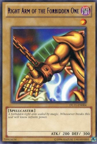 Right Arm of the Forbidden One (Purple) [DL11-EN004] Rare | Dragon's Lair Comics and Fantasy Houston TX