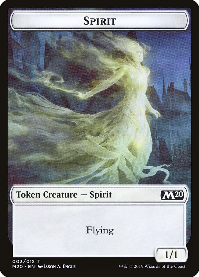 Spirit Token [Core Set 2020 Tokens] | Dragon's Lair Comics and Fantasy Houston TX