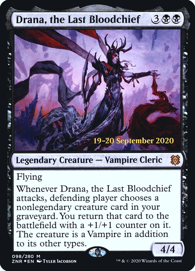Drana, the Last Bloodchief [Zendikar Rising Prerelease Promos] | Dragon's Lair Comics and Fantasy Houston TX