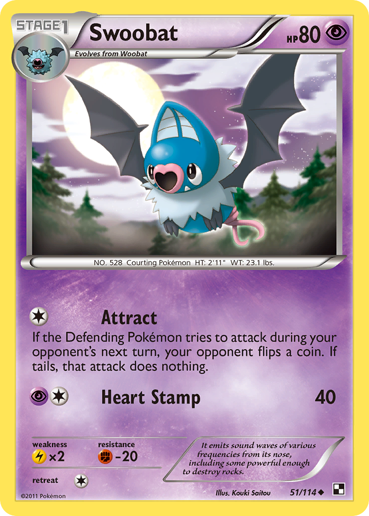 Swoobat (51/114) [Black & White: Base Set] | Dragon's Lair Comics and Fantasy Houston TX