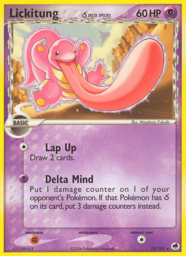 Lickitung (19/101) (Delta Species) [EX: Dragon Frontiers] | Dragon's Lair Comics and Fantasy Houston TX