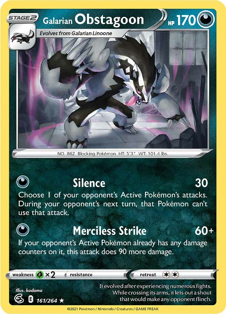Galarian Obstagoon (161/264) [Sword & Shield: Fusion Strike] | Odin's Place