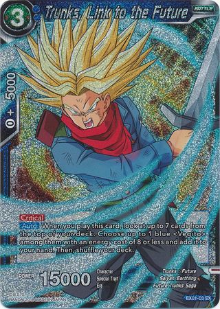 Trunks, Link to the Future (Foil) (EX01-03) [Mighty Heroes] | Dragon's Lair Comics and Fantasy Houston TX
