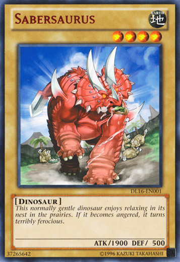 Sabersaurus (Red) [DL16-EN001] Rare | Dragon's Lair Comics and Fantasy Houston TX