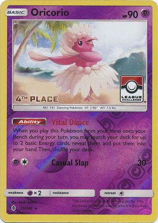 Oricorio (55/145) (League Promo 4th Place) [Sun & Moon: Guardians Rising] | Dragon's Lair Comics and Fantasy Houston TX