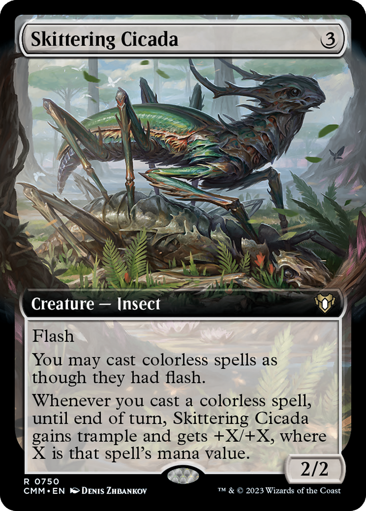 Skittering Cicada (Extended Art) [Commander Masters] | Dragon's Lair Comics and Fantasy Houston TX