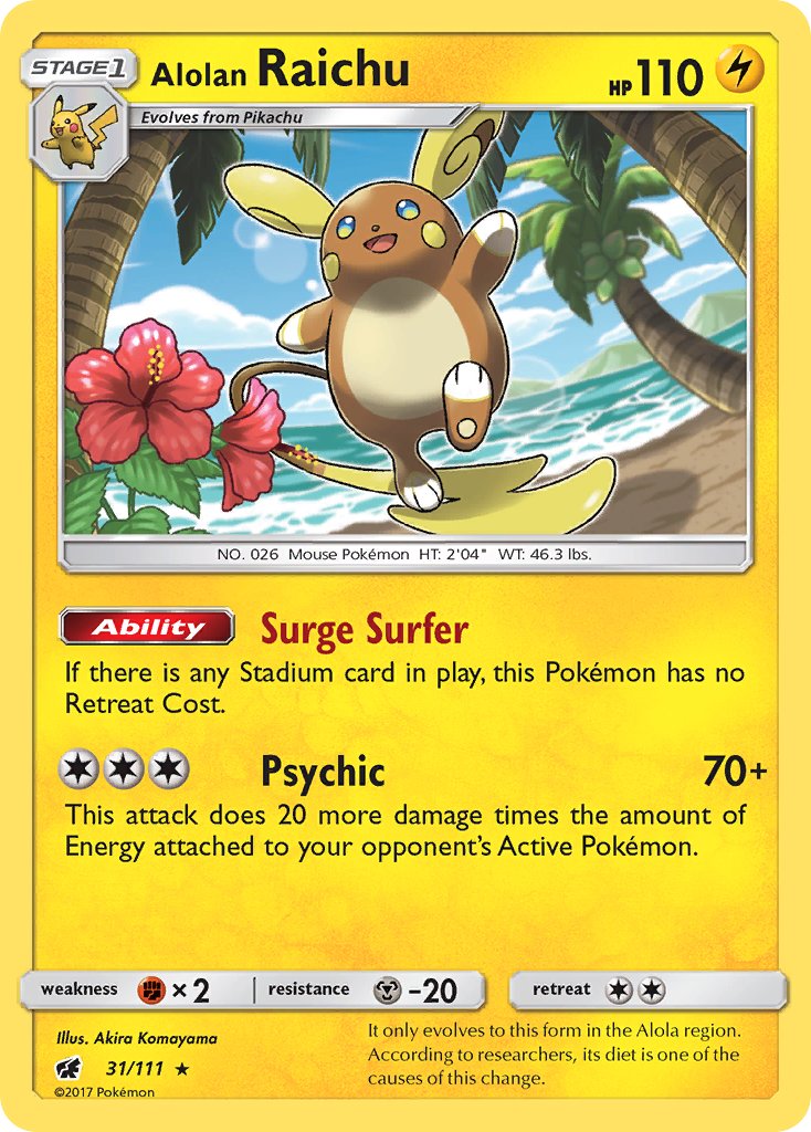 Alolan Raichu (31/111) (Theme Deck Exclusive) [Sun & Moon: Crimson Invasion] | Dragon's Lair Comics and Fantasy Houston TX