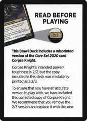 Corpse Knight Reminder Card (Knights' Charge Brawl Deck) [Core Set 2020 Tokens] | Dragon's Lair Comics and Fantasy Houston TX