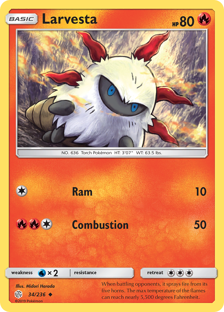 Larvesta (34/236) [Sun & Moon: Cosmic Eclipse] | Dragon's Lair Comics and Fantasy Houston TX