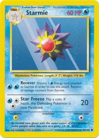 Starmie (64/102) [Base Set Unlimited] | Dragon's Lair Comics and Fantasy Houston TX