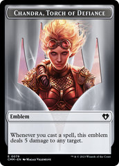 Chandra, Torch of Defiance Emblem // Wizard Double-Sided Token [Commander Masters Tokens] | Dragon's Lair Comics and Fantasy Houston TX