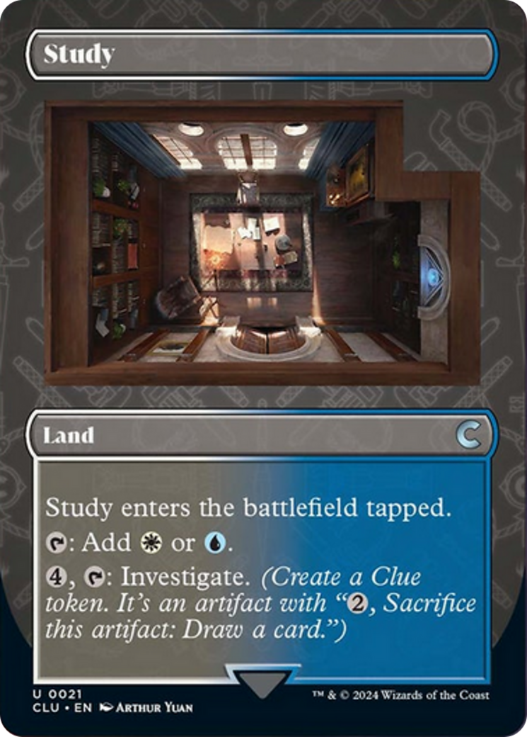 Study (Borderless) [Ravnica: Clue Edition] | Dragon's Lair Comics and Fantasy Houston TX