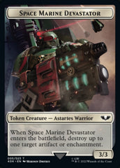 Soldier (002) // Space Marine Devastator Double-Sided Token (Surge Foil) [Warhammer 40,000 Tokens] | Dragon's Lair Comics and Fantasy Houston TX