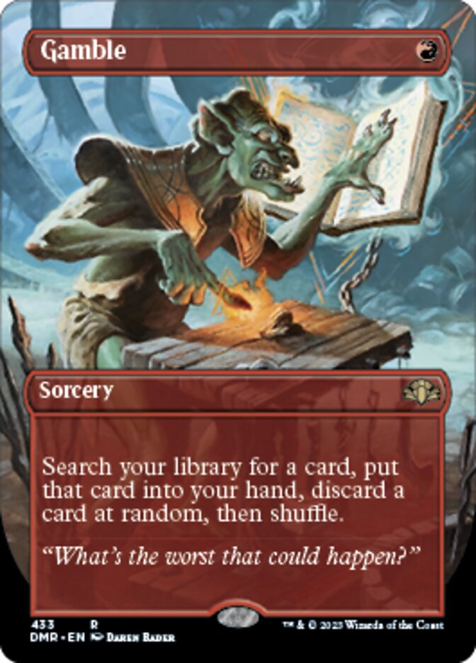Gamble (Borderless Alternate Art) [Dominaria Remastered] | Dragon's Lair Comics and Fantasy Houston TX